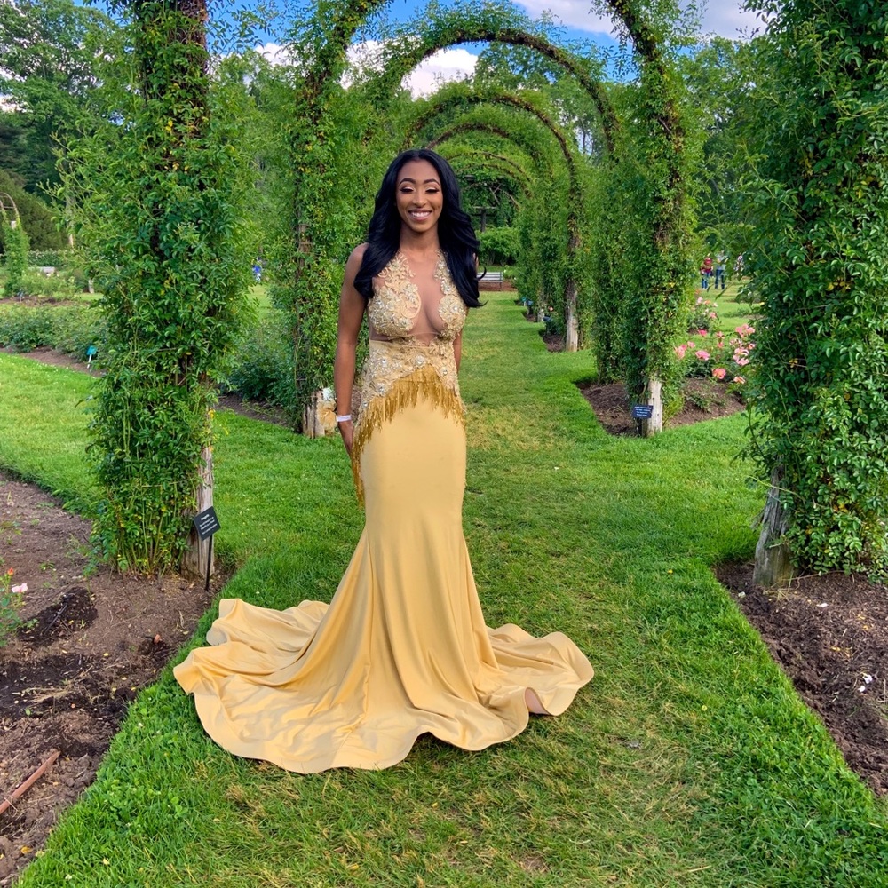 Custom Gold prom dress